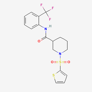 molecular formula C17H17F3N2O3S2 B11331784 1-(thiophene-2-sulfonyl)-N-[2-(trifluoromethyl)phenyl]piperidine-3-carboxamide 