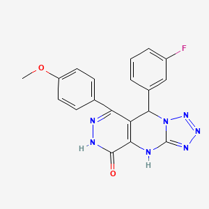 8-(3-fluorophenyl)-10-(4-methoxyphenyl)-2,4,5,6,7,11,12-heptazatricyclo[7.4.0.03,7]trideca-1(9),3,5,10-tetraen-13-one