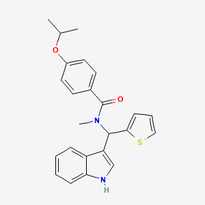 N-[1H-indol-3-yl(thiophen-2-yl)methyl]-N-methyl-4-(propan-2-yloxy)benzamide