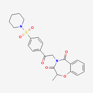 2-methyl-4-{2-oxo-2-[4-(piperidin-1-ylsulfonyl)phenyl]ethyl}-1,4-benzoxazepine-3,5(2H,4H)-dione