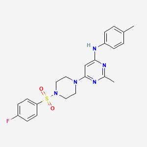 6-(4-((4-fluorophenyl)sulfonyl)piperazin-1-yl)-2-methyl-N-(p-tolyl)pyrimidin-4-amine