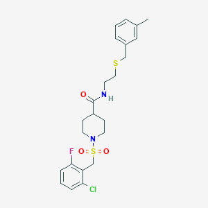 1-[(2-chloro-6-fluorobenzyl)sulfonyl]-N-{2-[(3-methylbenzyl)sulfanyl]ethyl}piperidine-4-carboxamide