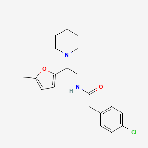 2-(4-chlorophenyl)-N-[2-(5-methylfuran-2-yl)-2-(4-methylpiperidin-1-yl)ethyl]acetamide