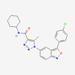 molecular formula C23H22ClN5O2 B11331911 1-[3-(4-chlorophenyl)-2,1-benzoxazol-5-yl]-N-cyclohexyl-5-methyl-1H-1,2,3-triazole-4-carboxamide 