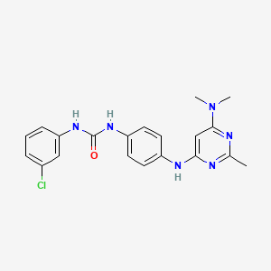 molecular formula C20H21ClN6O B11331928 1-(3-Chlorophenyl)-3-(4-((6-(dimethylamino)-2-methylpyrimidin-4-yl)amino)phenyl)urea 