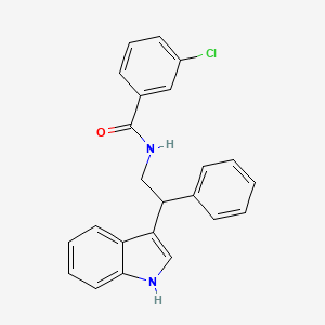 molecular formula C23H19ClN2O B11331929 3-chloro-N-[2-(1H-indol-3-yl)-2-phenylethyl]benzamide 