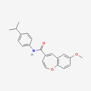 molecular formula C21H21NO3 B11331937 7-methoxy-N-[4-(propan-2-yl)phenyl]-1-benzoxepine-4-carboxamide 