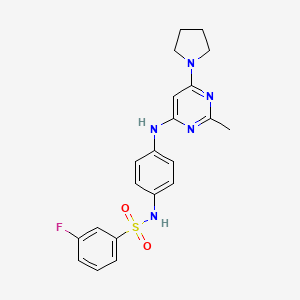 3-fluoro-N-(4-((2-methyl-6-(pyrrolidin-1-yl)pyrimidin-4-yl)amino)phenyl)benzenesulfonamide