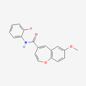 molecular formula C18H14FNO3 B11331962 N-(2-fluorophenyl)-7-methoxy-1-benzoxepine-4-carboxamide 