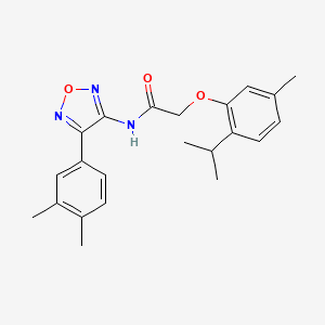 molecular formula C22H25N3O3 B11331969 N-[4-(3,4-dimethylphenyl)-1,2,5-oxadiazol-3-yl]-2-[5-methyl-2-(propan-2-yl)phenoxy]acetamide 