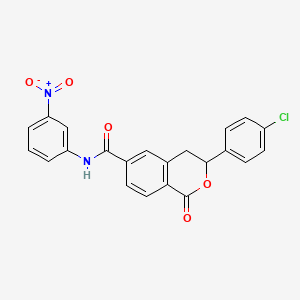 3-(4-chlorophenyl)-N-(3-nitrophenyl)-1-oxo-3,4-dihydro-1H-isochromene-6-carboxamide