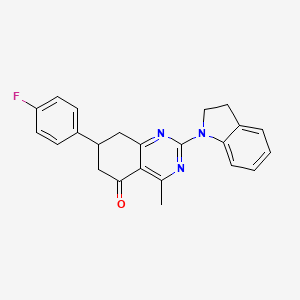 2-(2,3-dihydro-1H-indol-1-yl)-7-(4-fluorophenyl)-4-methyl-7,8-dihydroquinazolin-5(6H)-one