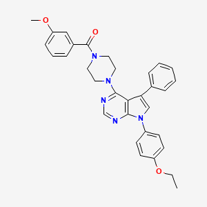 {4-[7-(4-ethoxyphenyl)-5-phenyl-7H-pyrrolo[2,3-d]pyrimidin-4-yl]piperazin-1-yl}(3-methoxyphenyl)methanone