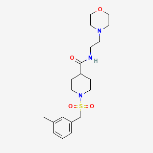 molecular formula C20H31N3O4S B11332000 1-[(3-methylbenzyl)sulfonyl]-N-[2-(morpholin-4-yl)ethyl]piperidine-4-carboxamide 