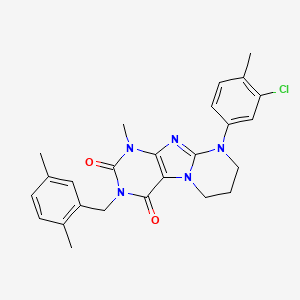 9-(3-chloro-4-methylphenyl)-3-[(2,5-dimethylphenyl)methyl]-1-methyl-7,8-dihydro-6H-purino[7,8-a]pyrimidine-2,4-dione