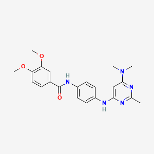 N-(4-{[6-(dimethylamino)-2-methylpyrimidin-4-yl]amino}phenyl)-3,4-dimethoxybenzamide