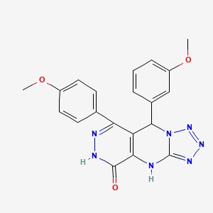 8-(3-methoxyphenyl)-10-(4-methoxyphenyl)-2,4,5,6,7,11,12-heptazatricyclo[7.4.0.03,7]trideca-1(9),3,5,10-tetraen-13-one