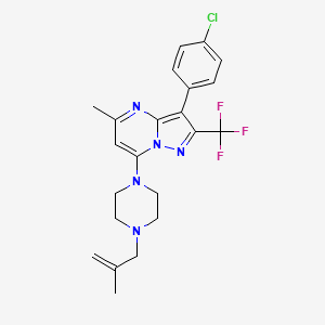 3-(4-Chlorophenyl)-5-methyl-7-[4-(2-methylprop-2-en-1-yl)piperazin-1-yl]-2-(trifluoromethyl)pyrazolo[1,5-a]pyrimidine