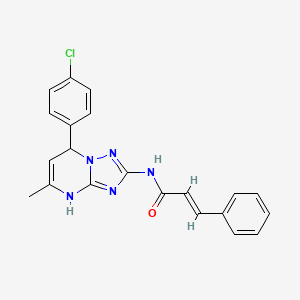 molecular formula C21H18ClN5O B11332055 (2E)-N-[7-(4-chlorophenyl)-5-methyl-3,7-dihydro[1,2,4]triazolo[1,5-a]pyrimidin-2-yl]-3-phenylprop-2-enamide 