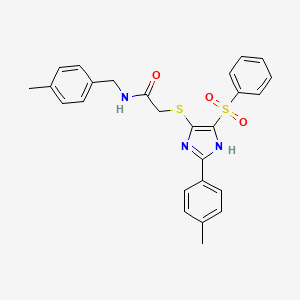 N-(4-methylbenzyl)-2-{[2-(4-methylphenyl)-4-(phenylsulfonyl)-1H-imidazol-5-yl]sulfanyl}acetamide