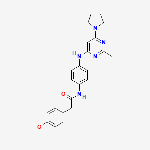 molecular formula C24H27N5O2 B11332077 2-(4-Methoxyphenyl)-N-(4-{[2-methyl-6-(pyrrolidin-1-YL)pyrimidin-4-YL]amino}phenyl)acetamide 