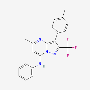 molecular formula C21H17F3N4 B11332089 5-methyl-3-(4-methylphenyl)-N-phenyl-2-(trifluoromethyl)pyrazolo[1,5-a]pyrimidin-7-amine 