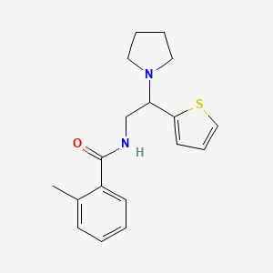 2-methyl-N-[2-(pyrrolidin-1-yl)-2-(thiophen-2-yl)ethyl]benzamide