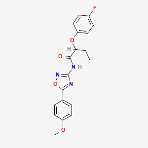 molecular formula C19H18FN3O4 B11332097 2-(4-fluorophenoxy)-N-[5-(4-methoxyphenyl)-1,2,4-oxadiazol-3-yl]butanamide 