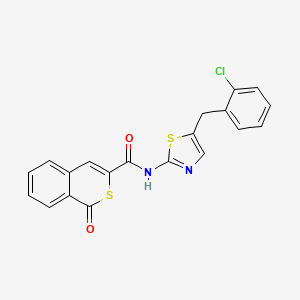 molecular formula C20H13ClN2O2S2 B11332101 N-[5-(2-chlorobenzyl)-1,3-thiazol-2-yl]-1-oxo-1H-isothiochromene-3-carboxamide 