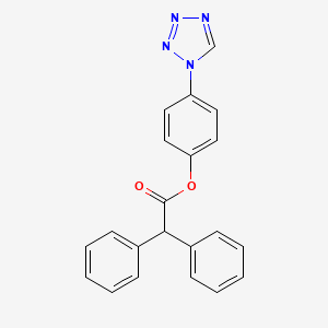 molecular formula C21H16N4O2 B11332114 4-(1H-tetrazol-1-yl)phenyl diphenylacetate 