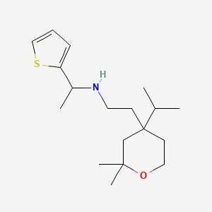 molecular formula C18H31NOS B11332121 N-{2-[2,2-dimethyl-4-(propan-2-yl)tetrahydro-2H-pyran-4-yl]ethyl}-1-(thiophen-2-yl)ethanamine 