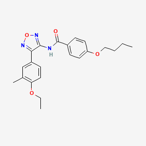 molecular formula C22H25N3O4 B11332146 4-butoxy-N-[4-(4-ethoxy-3-methylphenyl)-1,2,5-oxadiazol-3-yl]benzamide 