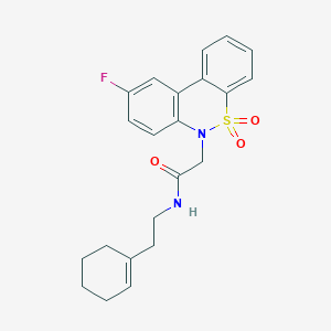 N-[2-(1-Cyclohexen-1-YL)ethyl]-2-(9-fluoro-5,5-dioxido-6H-dibenzo[C,E][1,2]thiazin-6-YL)acetamide