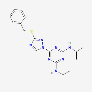 6-[3-(benzylsulfanyl)-1H-1,2,4-triazol-1-yl]-N,N'-di(propan-2-yl)-1,3,5-triazine-2,4-diamine