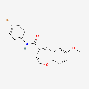 molecular formula C18H14BrNO3 B11332186 N-(4-bromophenyl)-7-methoxy-1-benzoxepine-4-carboxamide 