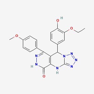 8-(3-ethoxy-4-hydroxyphenyl)-10-(4-methoxyphenyl)-2,4,5,6,7,11,12-heptazatricyclo[7.4.0.03,7]trideca-1(9),3,5,10-tetraen-13-one