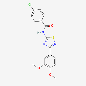 4-chloro-N-[3-(3,4-dimethoxyphenyl)-1,2,4-thiadiazol-5-yl]benzamide