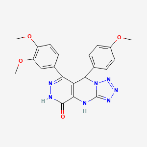 10-(3,4-dimethoxyphenyl)-8-(4-methoxyphenyl)-2,4,5,6,7,11,12-heptazatricyclo[7.4.0.03,7]trideca-1(9),3,5,10-tetraen-13-one