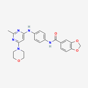 N-(4-((2-methyl-6-morpholinopyrimidin-4-yl)amino)phenyl)benzo[d][1,3]dioxole-5-carboxamide