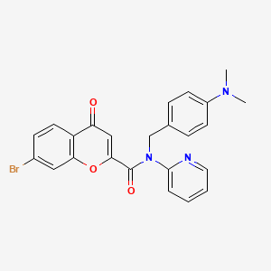 molecular formula C24H20BrN3O3 B11332291 7-bromo-N-[4-(dimethylamino)benzyl]-4-oxo-N-(pyridin-2-yl)-4H-chromene-2-carboxamide 