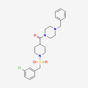 (4-Benzylpiperazin-1-yl){1-[(3-chlorobenzyl)sulfonyl]piperidin-4-yl}methanone