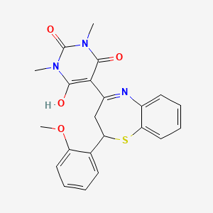 5-[2-(2-methoxyphenyl)-2,3-dihydro-1,5-benzothiazepin-4(5H)-ylidene]-1,3-dimethylpyrimidine-2,4,6(1H,3H,5H)-trione