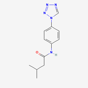 molecular formula C12H15N5O B11332307 3-methyl-N-[4-(1H-tetrazol-1-yl)phenyl]butanamide 