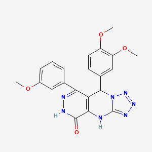 molecular formula C21H19N7O4 B11332333 8-(3,4-dimethoxyphenyl)-10-(3-methoxyphenyl)-2,4,5,6,7,11,12-heptazatricyclo[7.4.0.03,7]trideca-1(9),3,5,10-tetraen-13-one 