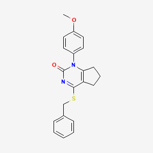 4-(benzylsulfanyl)-1-(4-methoxyphenyl)-1,5,6,7-tetrahydro-2H-cyclopenta[d]pyrimidin-2-one