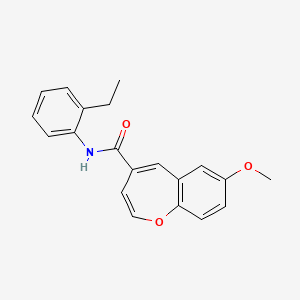 molecular formula C20H19NO3 B11332363 N-(2-ethylphenyl)-7-methoxy-1-benzoxepine-4-carboxamide 