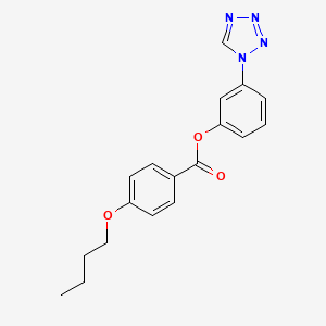 molecular formula C18H18N4O3 B11332377 3-(1H-tetrazol-1-yl)phenyl 4-butoxybenzoate 