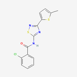 2-chloro-N-[3-(5-methylthiophen-2-yl)-1,2,4-thiadiazol-5-yl]benzamide