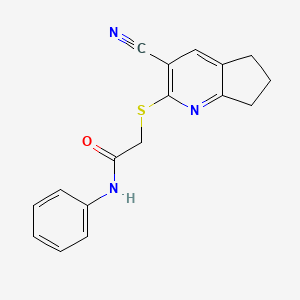 2-[(3-Cyano-6,7-dihydro-5H-cyclopenta[b]pyridin-2-yl)sulfanyl]-N-phenylacetamide