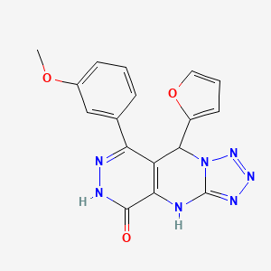 8-(furan-2-yl)-10-(3-methoxyphenyl)-2,4,5,6,7,11,12-heptazatricyclo[7.4.0.03,7]trideca-1(9),3,5,10-tetraen-13-one